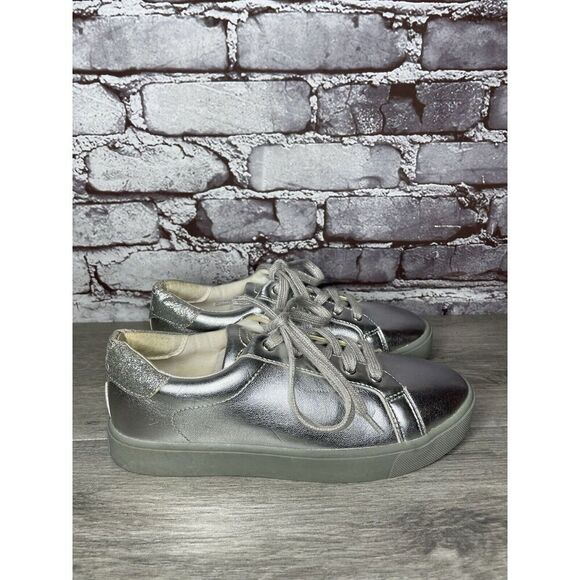 Sam Edelman Ethyl Silver Leather Casual Lace Up Sneakers Women Sz 4M US/36EU - Picture 14 of 16